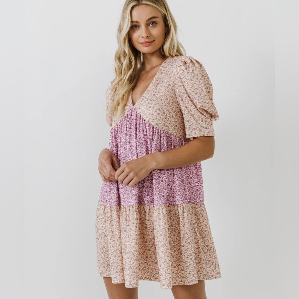 Free The Roses Boutique Floral Knit Mini Dress Sz M NWT